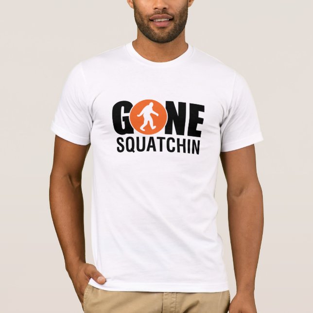 Borta Squatchin orange Tee Shirt (Framsida)