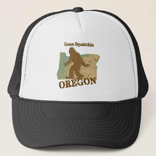 Borta Squatchin Oregon Truckerkeps (Framsida)