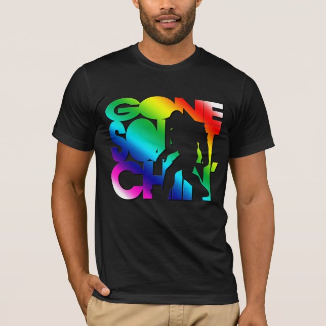Borta Squatchin regnbåge Tee Shirt (Framsida)