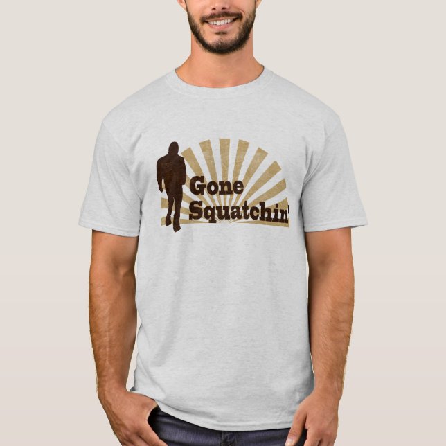 Borta Squatchin roliga Bigfoot Sasquatch T-shirt (Framsida)