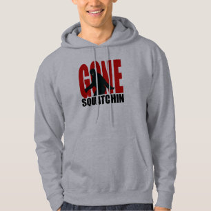 Borta Squatchin (rött & svart) Hoodie