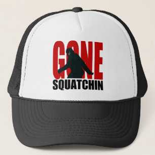 Borta Squatchin (rött & svart) Truckerkeps