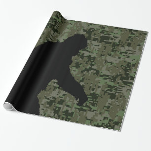 Borta Squatchin Silhouette på digitalkamouflage Presentpapper