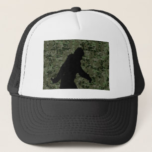 Borta Squatchin Silhouette på digitalkamouflage Truckerkeps