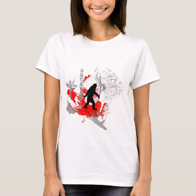 Borta Squatchin skogsmark T Shirt (Framsida)