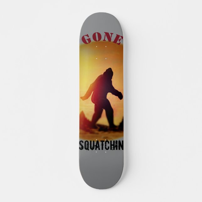 Borta Squatchin solnedgångSilhouette Mini Skateboard Bräda 18,5 Cm (Framsida)