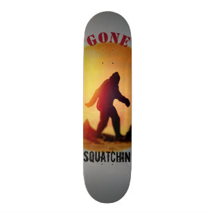 Borta Squatchin solnedgångSilhouette Mini Skateboard Bräda 18,5 Cm