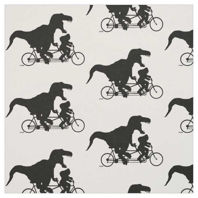 Borta Squatchin som cyklar med T-rex Tyg (Provkarta)