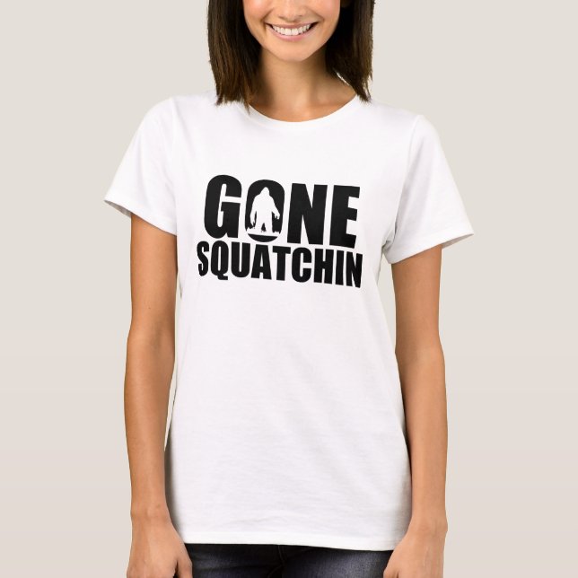 Borta Squatchin-Vit Tee Shirt (Framsida)