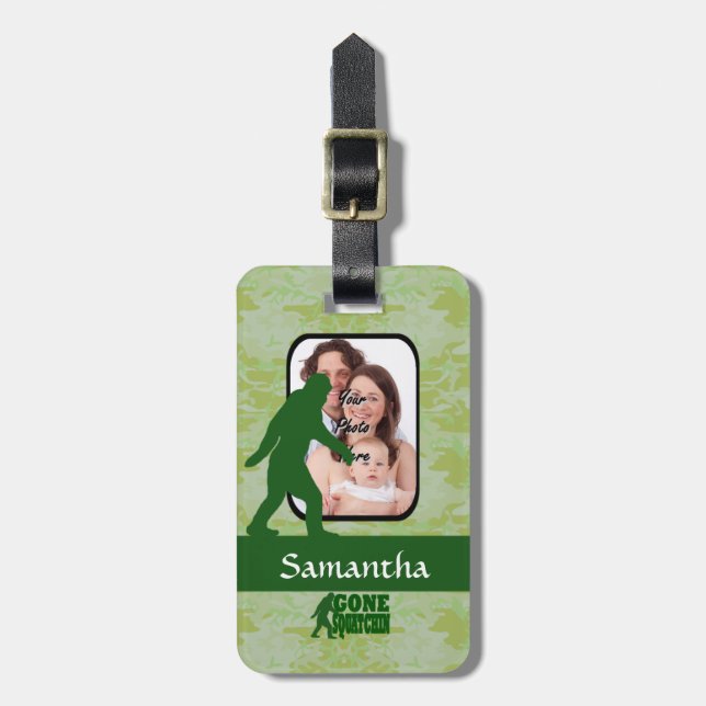 Borta squatchinfotomall bagagebricka (Vertikal Framsida)