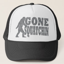Borta squatchinsvarttext & bigfoot truckerkeps