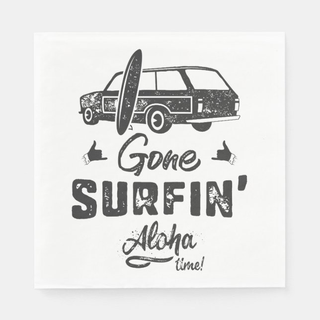 Borta Surfing Aloha-tid Pappersservett (Framsidan)