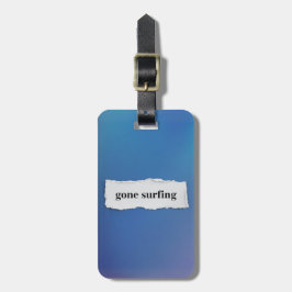 borta surfning, in i blått bagagebricka