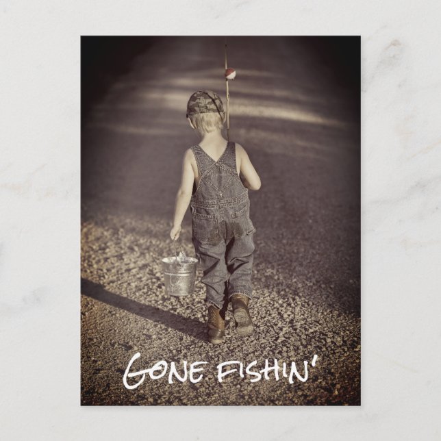 Borta vykort för fiskeanmälan i Pension (Framsida)