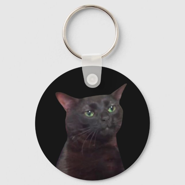 Bortdomnad katt-meme-dubbelhalsband nyckelring (Framsida)