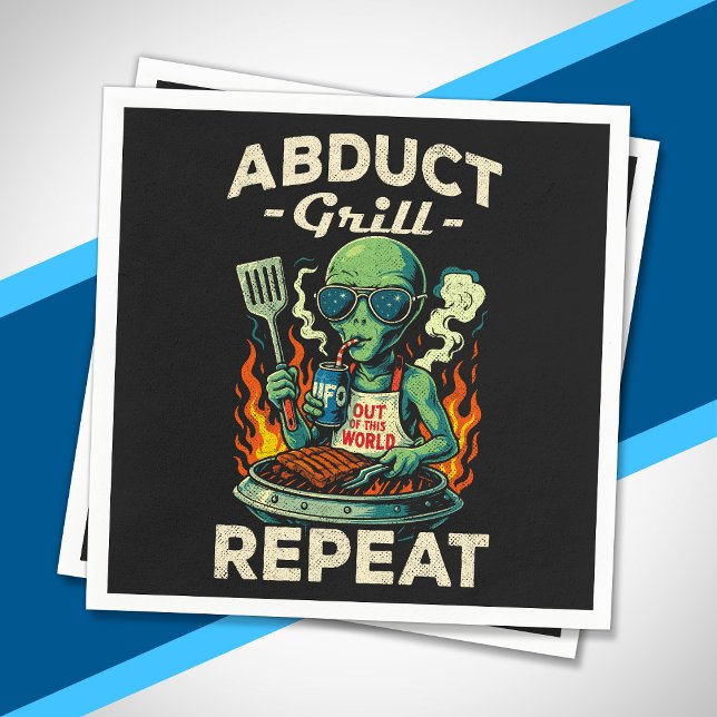 Bortför Grill Upprepa Retro BBQ Utomhusfest Rolig  Pappersservett (Skapare uppladdad)
