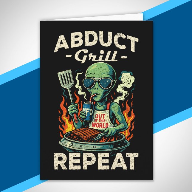 Bortför Grill Upprepa Retro BBQ Utomhusgrill Rolig Kort (Skapare uppladdad)