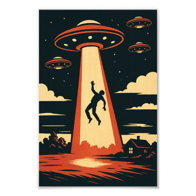 Bortförande av pop Art Alien Fototryck (Framsidan)