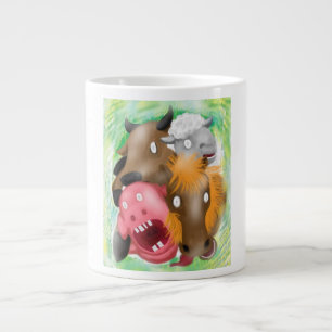 Bortförd av Gud Rolig Tokig Bondgårdsdjur Kaffe M Jumbo Mugg