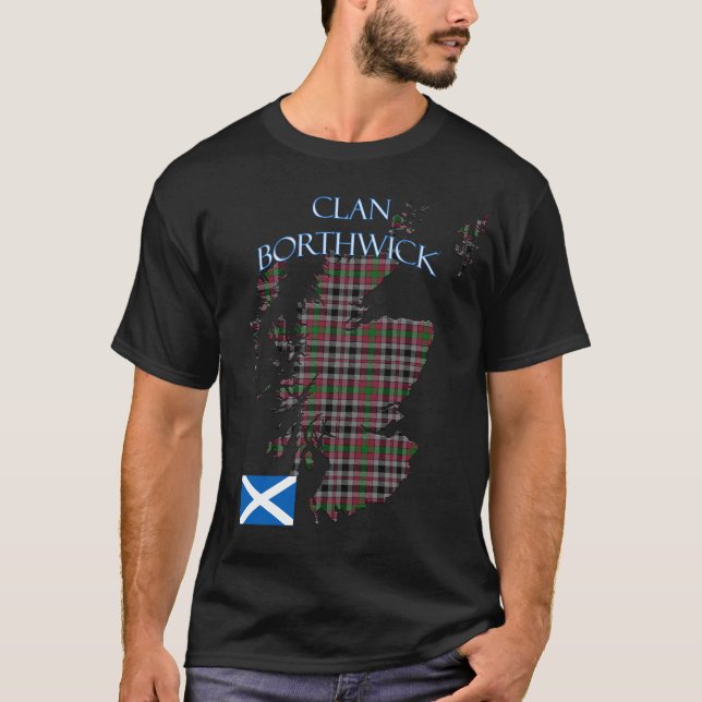 Borthwick Scottish Klan Tartan Scotland T Shirt (Framsida)