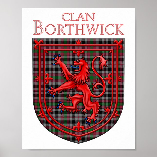 Borthwick Tartan Scottish Play Lejon Rampant Poster (Framsidan)