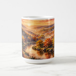 Bortkomna lönnar Höstuppgång Akvarell Kaffemugg