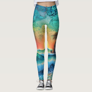 Bortom Blues-Sjölandskapet Leggings