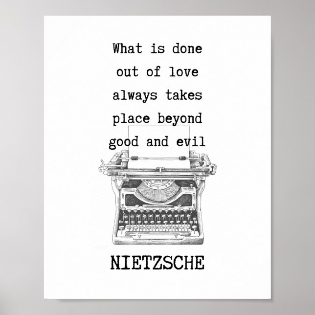 Bortom bra och ondskefullt citat av Nietzsche Poster (Framsidan)