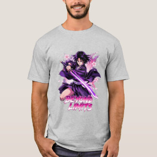 Bortom gränserna – Anime-stil Katana Warrior Grafi T Shirt