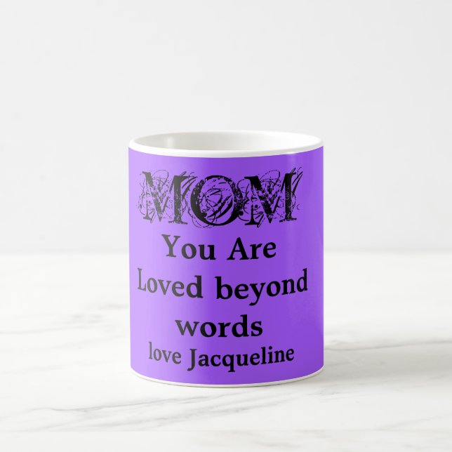 Bortom Ord Mamma, Lila-Black Personlig Kaffemugg (Center)