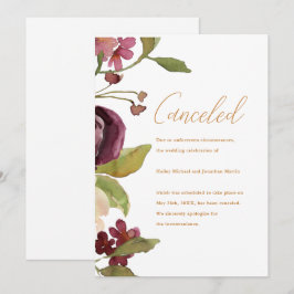 Bortreklamation för botanisk bröllopsfest meddelande