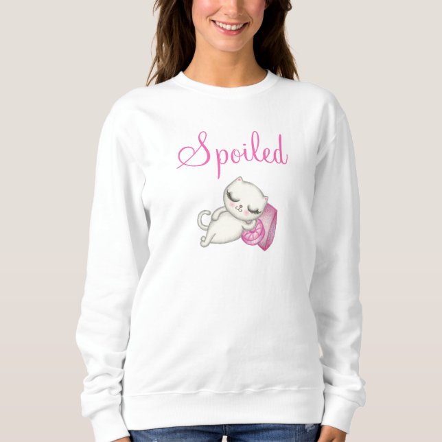 Bortskämd katt T-shirt (Framsida)