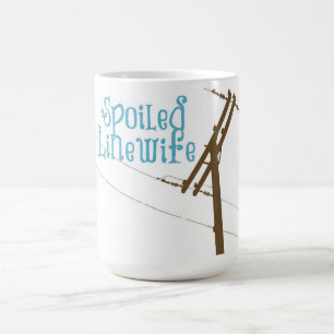 Bortskämd Linewife mugg {blått/bruntet}