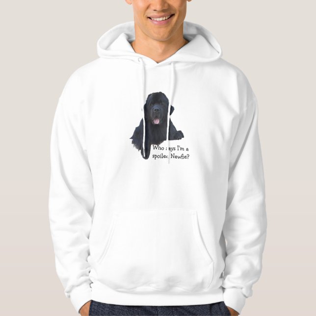 Bortskämd Newfoundland hund Hoodie (Framsida)