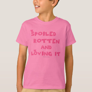 Bortskämd rutten ungeskjorta (rosa text) tee shirt