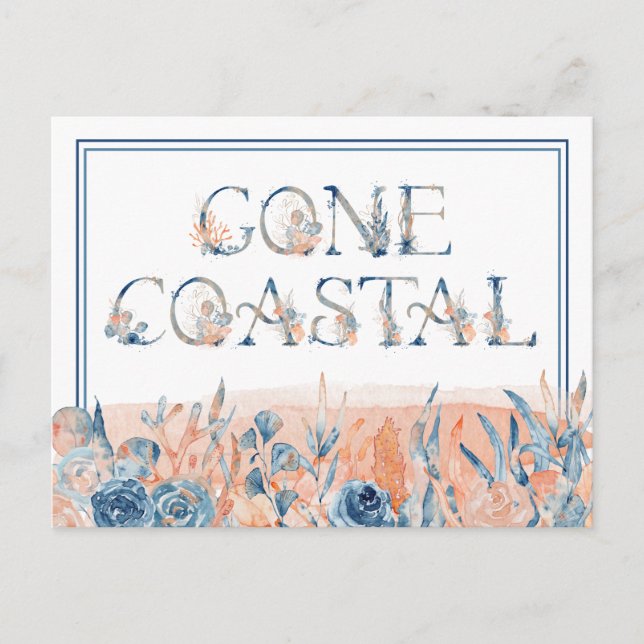 Borttagen Coastal Blue Coral Akvarell Jag Har Flyt Vykort (Framsida)
