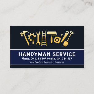 Borttagning av hemrenovering av guld Handyman Verk Visitkort