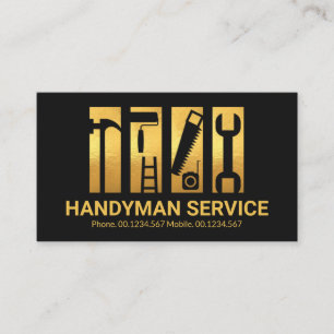 Borttagning av snyggt Guld Handyman Verktyg Rand Visitkort