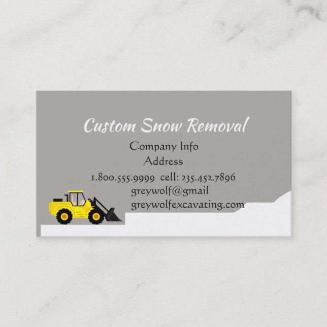 Borttagningsbulldozer för anpassningsbar Snö Visitkort (Framsida)