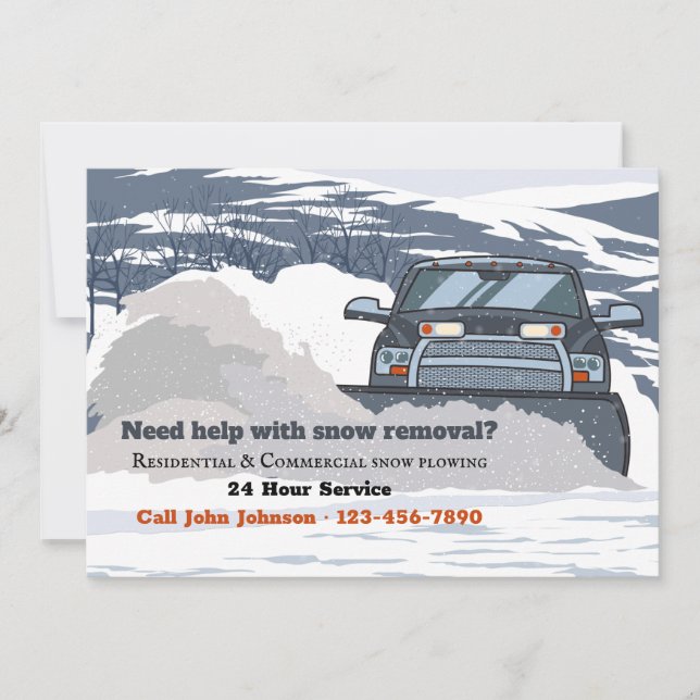 Borttagningsmeddelande för Snö Plow Snö Inbjudningar (Framsida)