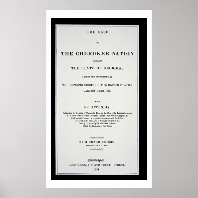 Borttagningsskydd, av Cherokee Nation, som svar Poster (Framsidan)