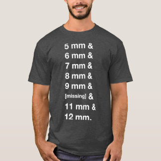 Borttappad 10 mm sockel t shirt