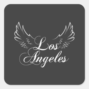 Borttappad Angeles Ord Art Sticker Fyrkantigt Klistermärke