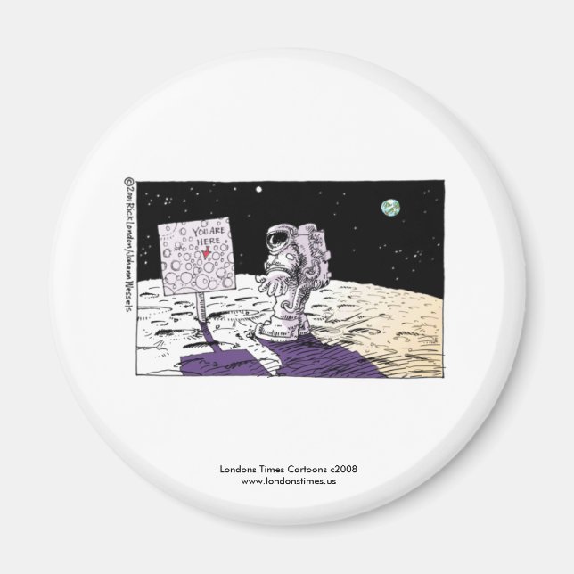 Borttappad Astronaut Funny Magnet (Framsidan)