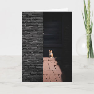 Borttappad Cat in Mörk Alley Thinking of You Kort