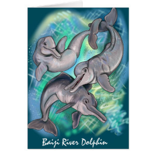 Borttappad Echos Baiji River Dolphin Hälsningskort