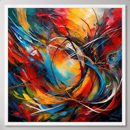 borttappad för att måla abstrakt i skogen tittar h poster