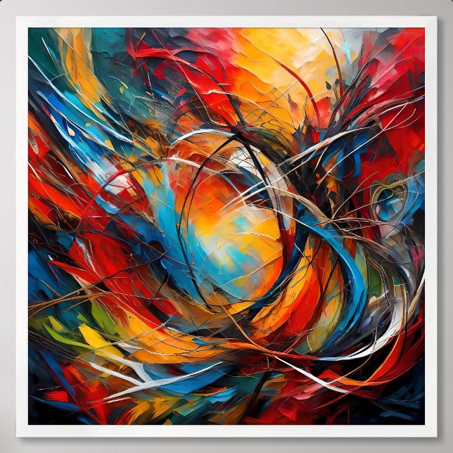 borttappad för att måla abstrakt i skogen tittar h poster (abstract painting lost in forest looking way home)