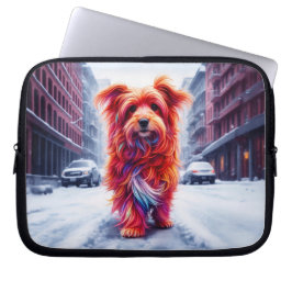 Borttappad för slam hund i snövit stadsväg laptop fodral