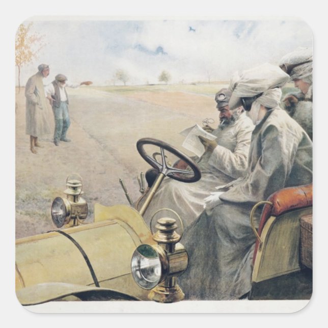 Borttappad! Fyrkantigt Klistermärke (Framsida)